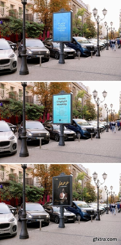 Autumn Street Lightbox Poster Mockup