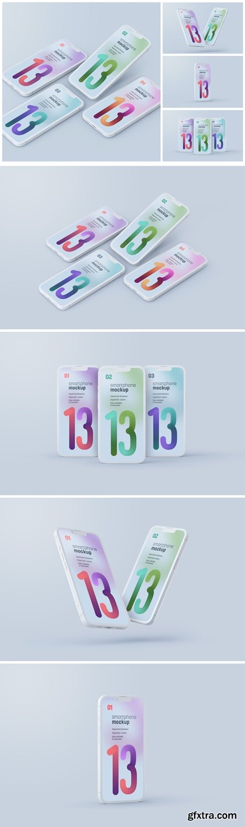 iPhone 13 Pro Clay Mockup Set