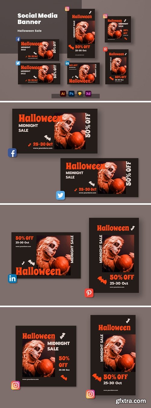 Halloween Sale Social Media Banner