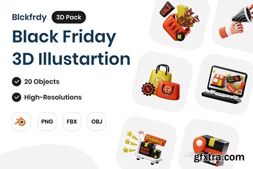 Black Friday 3D Illustration