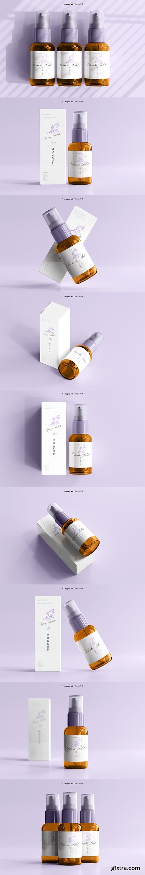 Cosmetic spray bottle mockup