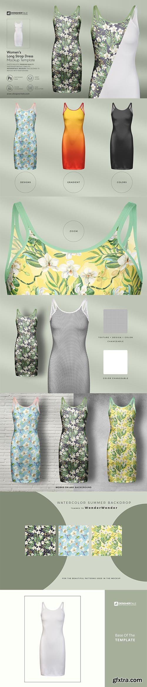 CreativeMarket - Women\'s Long Strap Dress Mockup 4109441