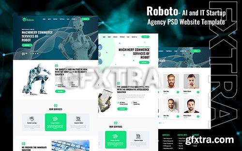 Roboto- AI and IT Startup Agency PSD Template o99520