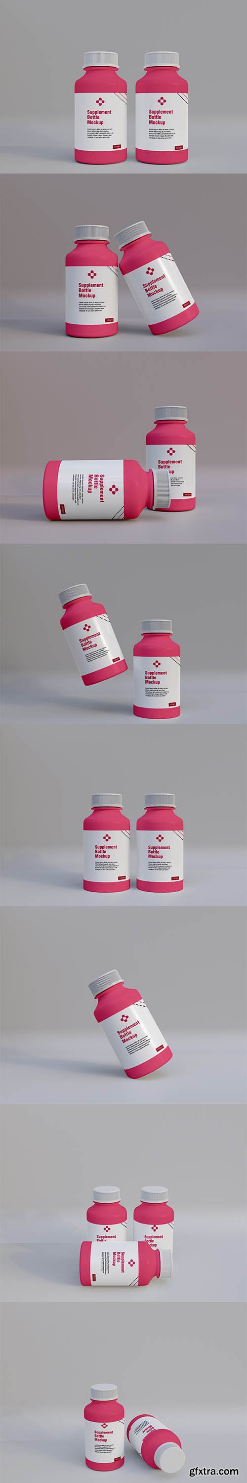 Plastic supplement medicine bottle mockup