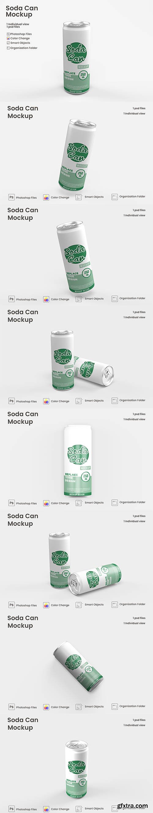 Metal soda can mockup