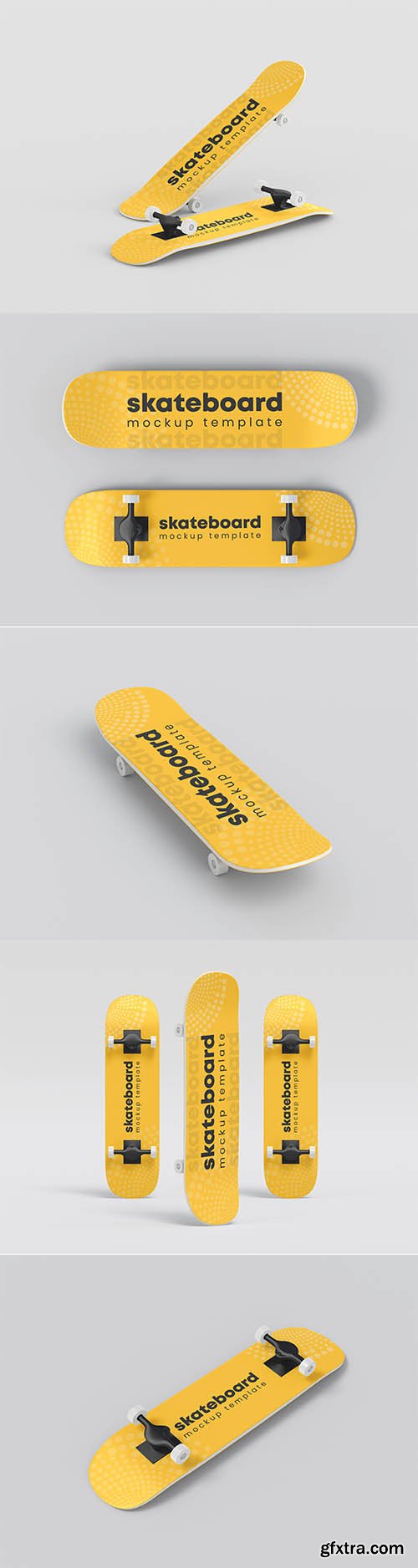 Skateboard vinyl wrap mockup