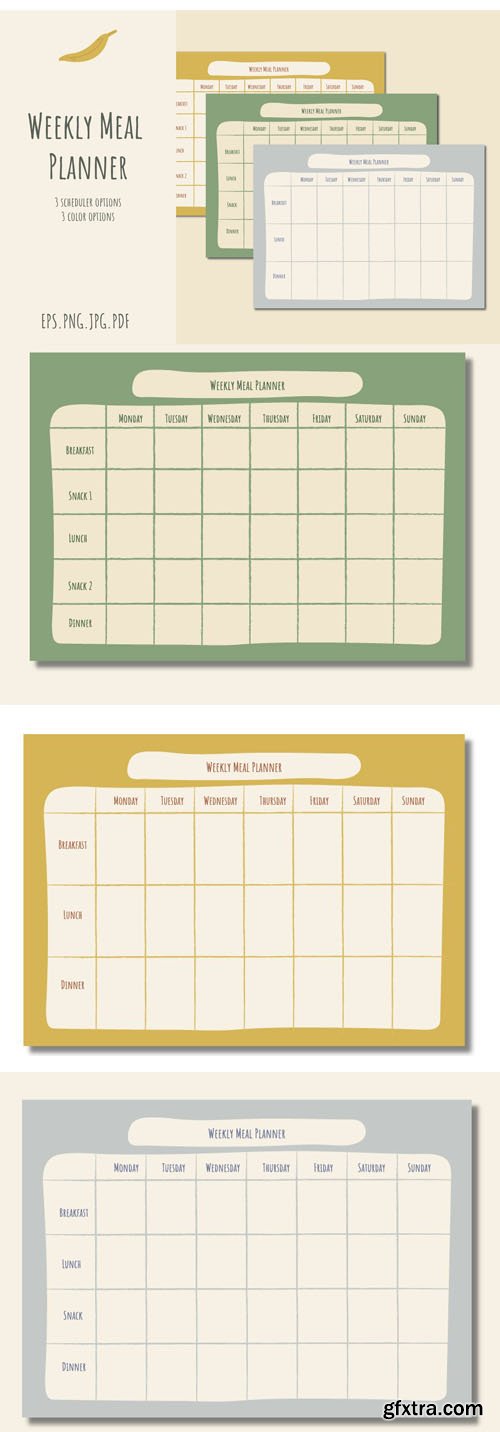 Weekly Meal Planner Vector Templates