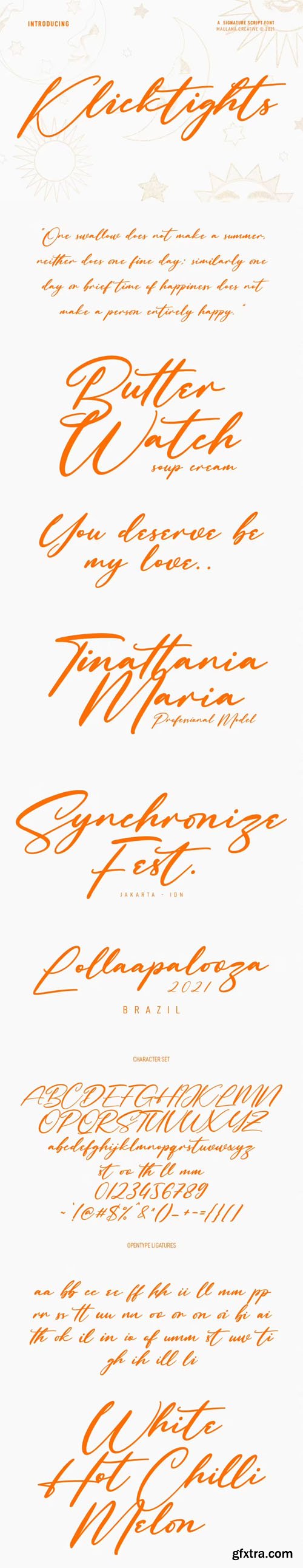 Klicktights Script - Casual Signature Font