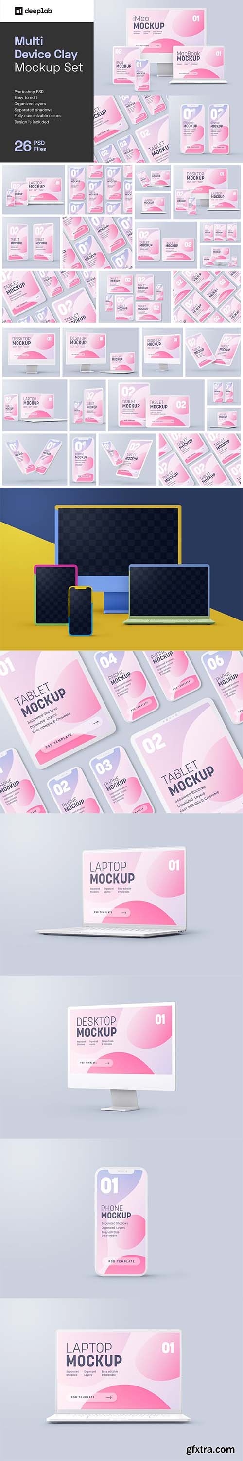 CreativeMarket - Multi Device Clay Mockup Set 6300607