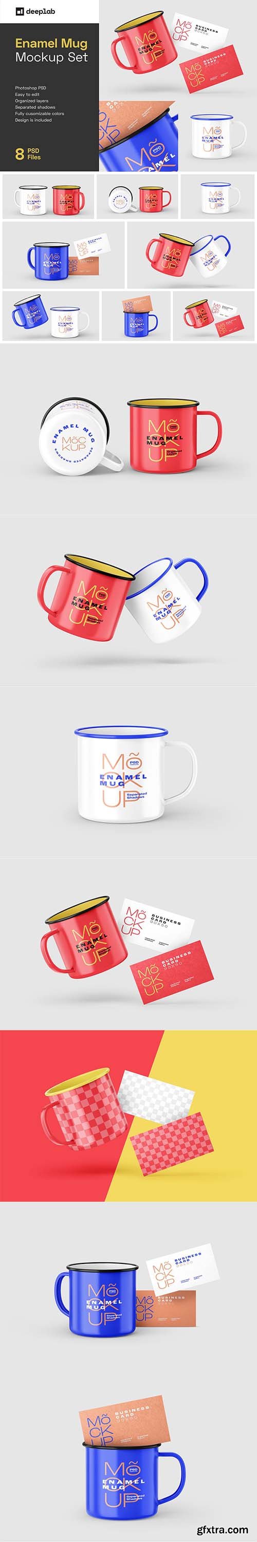 CreativeMarket - Enamel Mug Mockup Set 6459205