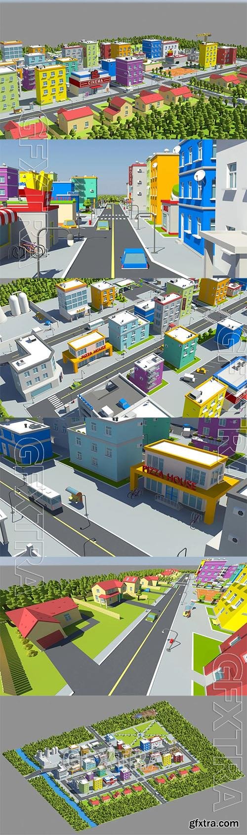 Low Poly City 3D Model o56968