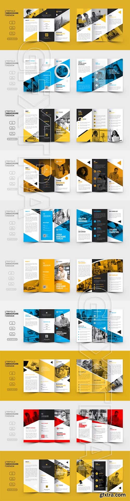 Creative business trifold brochure template