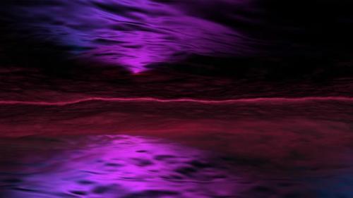 Videohive - Cosmic Landscape of Relief Waves with Luminous Horizon Line - 34427642 - 34427642