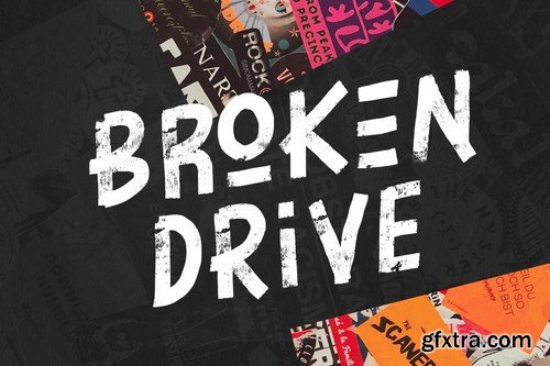 Broken Drive - Grunge Display Font