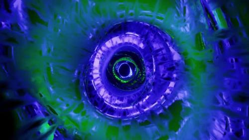 Videohive - Vj Loop Green And Blue Cold Mirrored Tunnel HD - 34446496 - 34446496