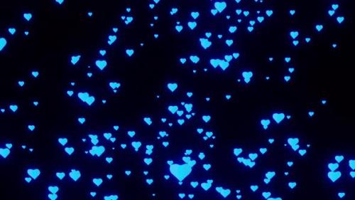 Videohive - Vj Loop Of The Falling Blue Ice Hearts As Symbol Of Love 4K - 34446503 - 34446503