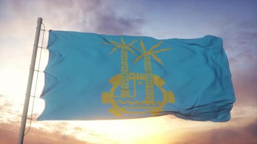 Videohive - Aswan Flag Egypt Waving in the Wind Sky and Sun Background - 34446615 - 34446615