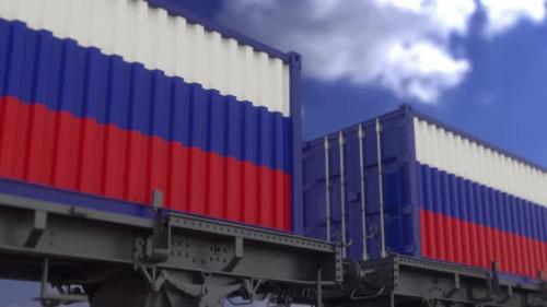 Videohive - Containers with the Flag of Russia - 34446651 - 34446651