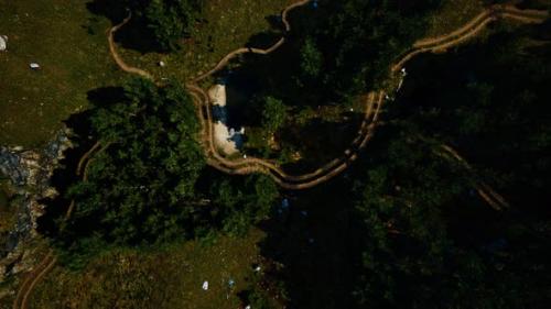 Videohive - Aerial View of the Road Through the Forest - 34449140 - 34449140