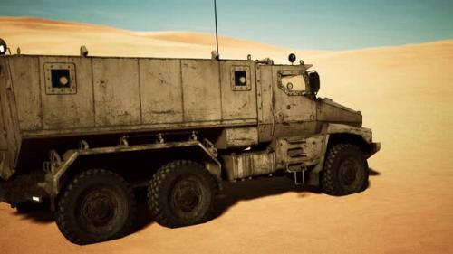 Videohive - Armoured Military Truck in Desert - 34449216 - 34449216