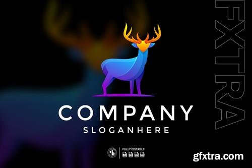 Gradient Deer Logo Templates