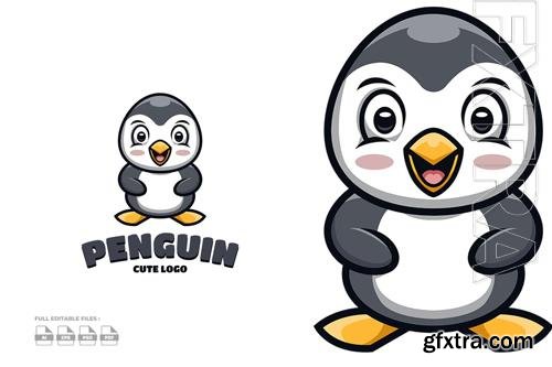 Cute Penguin Cartoon Logo