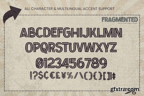 Fragmented - Special Rough Striped Typeface