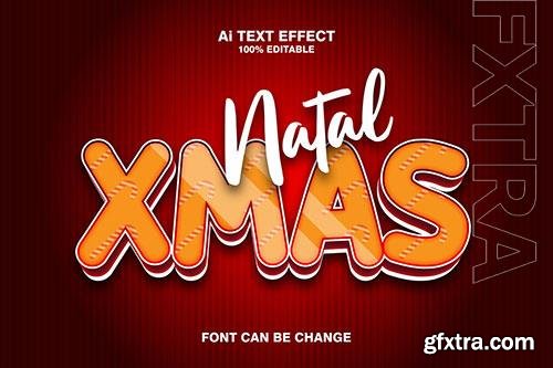 Natal Xmas 3d Text Effect