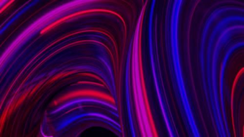 Videohive - Curved colorful neon lines in moving 3D substance - 34410967 - 34410967