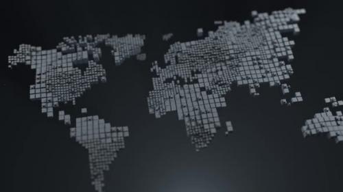 Videohive - loop animation. pixelated world map with ripple effect - 34423286 - 34423286