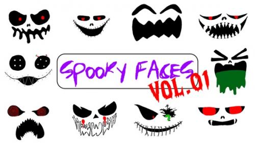 Videohive - Spooky Faces Vol 1 - 34341863 - 34341863