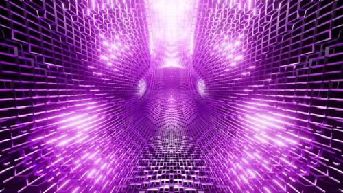 Videohive - Violet Rotated Purple Net Vertical Tunnel Vj Loop Background 4K - 34343837 - 34343837