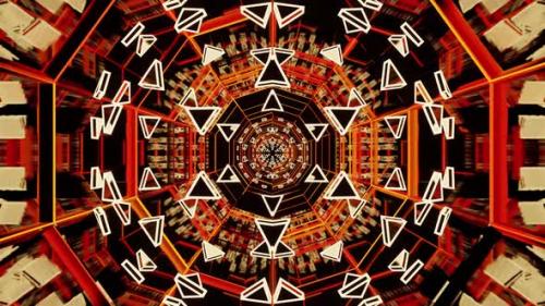 Videohive - Orange Gold Kaleidoscope Vj Loop Tunnel 4K - 34343841 - 34343841