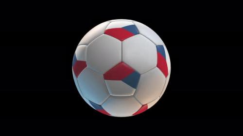 Videohive - Soccer ball with flag Czech Republic, on black background loop alpha - 34344079 - 34344079