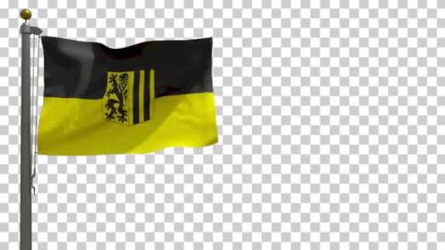 Videohive - Dresden City Flag (Germany) on Flagpole with Alpha Channel - 4K - 34344971 - 34344971