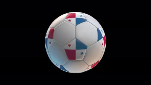 Videohive - Soccer ball with flag Panama, on black background loop alpha - 34354249 - 34354249