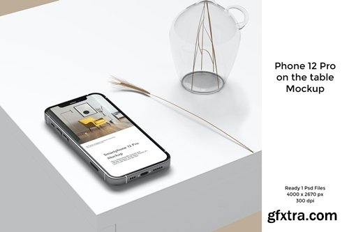 Phone 12 pro on Table Mockup