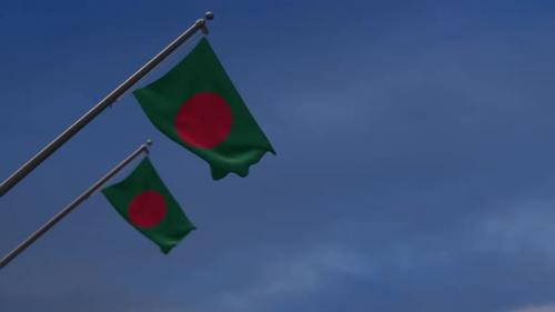 Videohive - Bangladesh Flags In The Blue Sky - 2K - 34349845 - 34349845