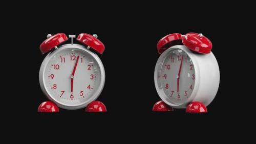 Videohive - 3D rendering alarm clock on on a transparent background with an alpha channel. Time to wake up. - 34353081 - 34353081