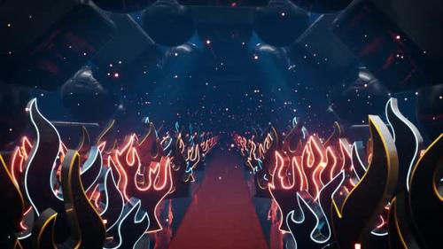 Videohive - Flame Decorated Red Carpet Tunnel 4k - 34353123 - 34353123