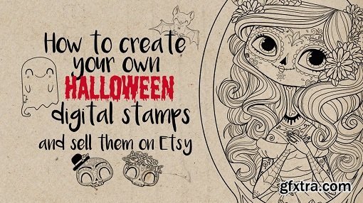 How to make your own Halloween digital stamps and sell them on Etsy