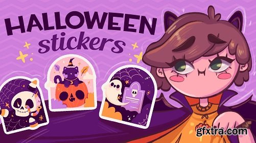 Drawing Halloween Stickers from Scratch ▶ Procreate