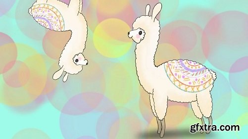 Fun Easygoing Procreate Pastel Magic Llama Illustration