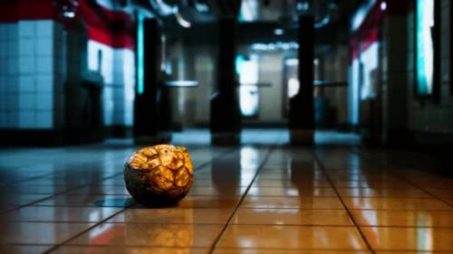 Videohive - Old Soccer Ball in Empty Subway - 34336065 - 34336065