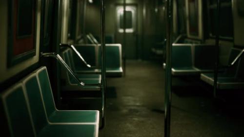 Videohive - Subway Wagon is Empty Because of the Coronavirus Outbreak in the City - 34336119 - 34336119