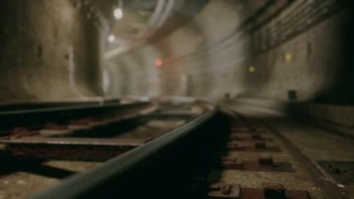 Videohive - Dark Old Abandoned Metro Subway Tunnel - 34336129 - 34336129