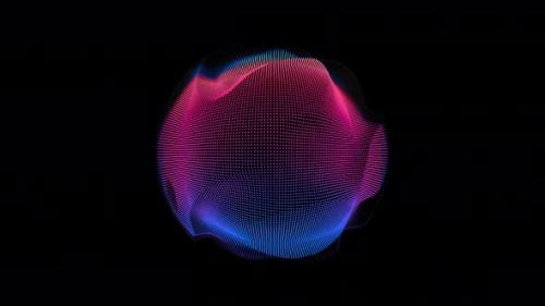 Videohive - Looped Distortion Waves on Abstract Sphere of Particles - 34336372 - 34336372