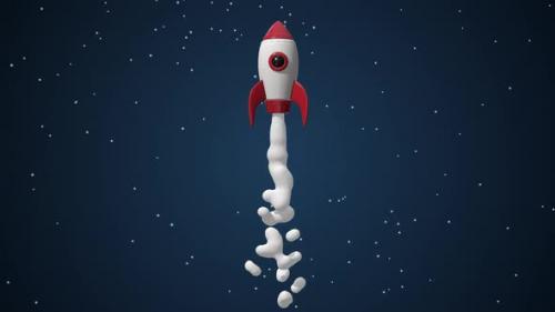 Videohive - Cartoon Rocket In Space 01 - 34337457 - 34337457