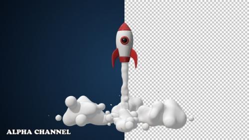 Videohive - Cartoon Rocket Launch - 34337460 - 34337460