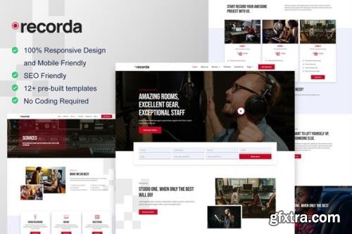 ThemeForest - Recorda v1.0.0 - Recording Music Studio Elementor Template Kit - 34493391